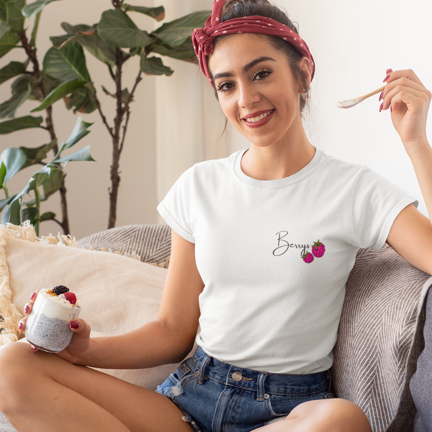 Damen Shirt Himbeeren