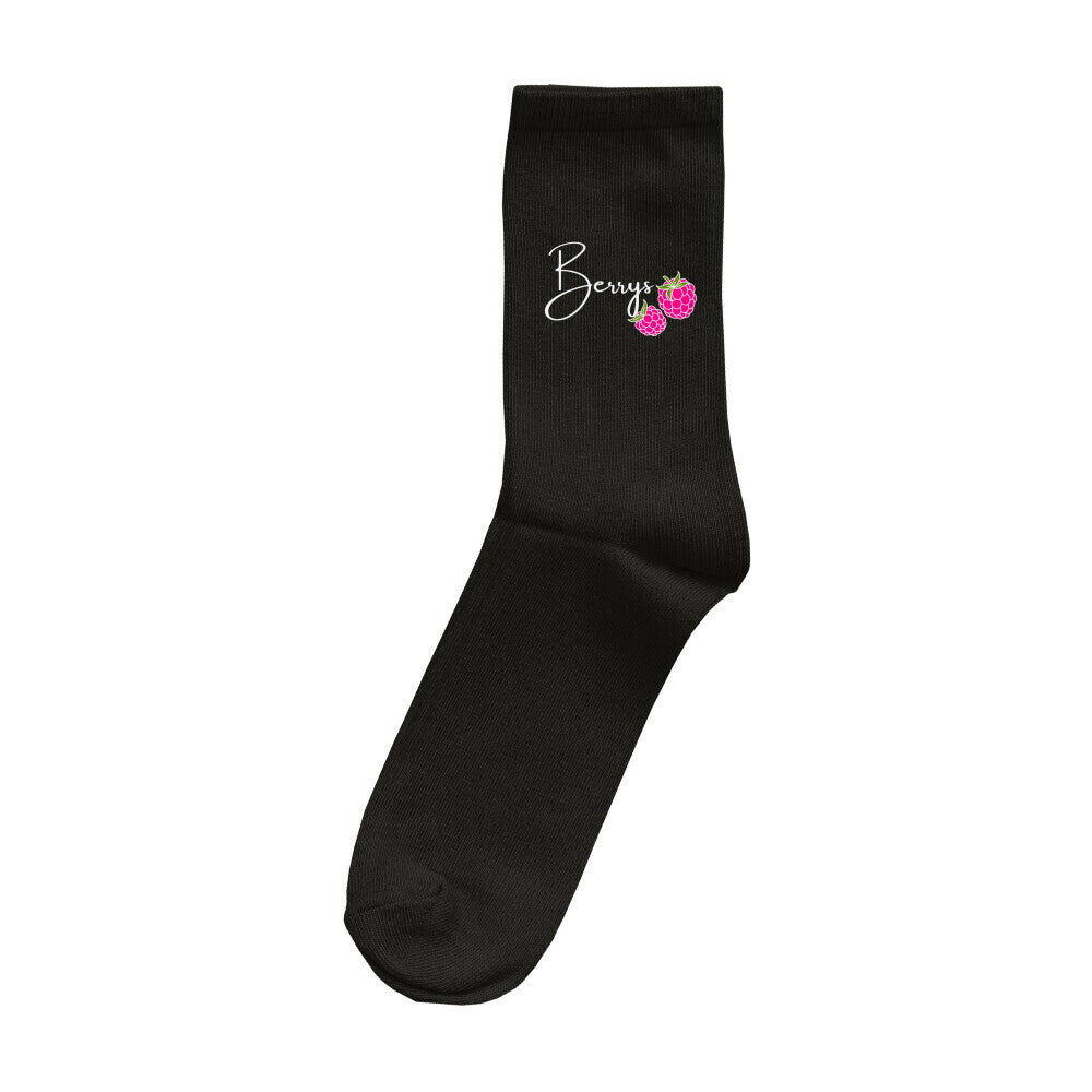 Socken mit Himbeeren