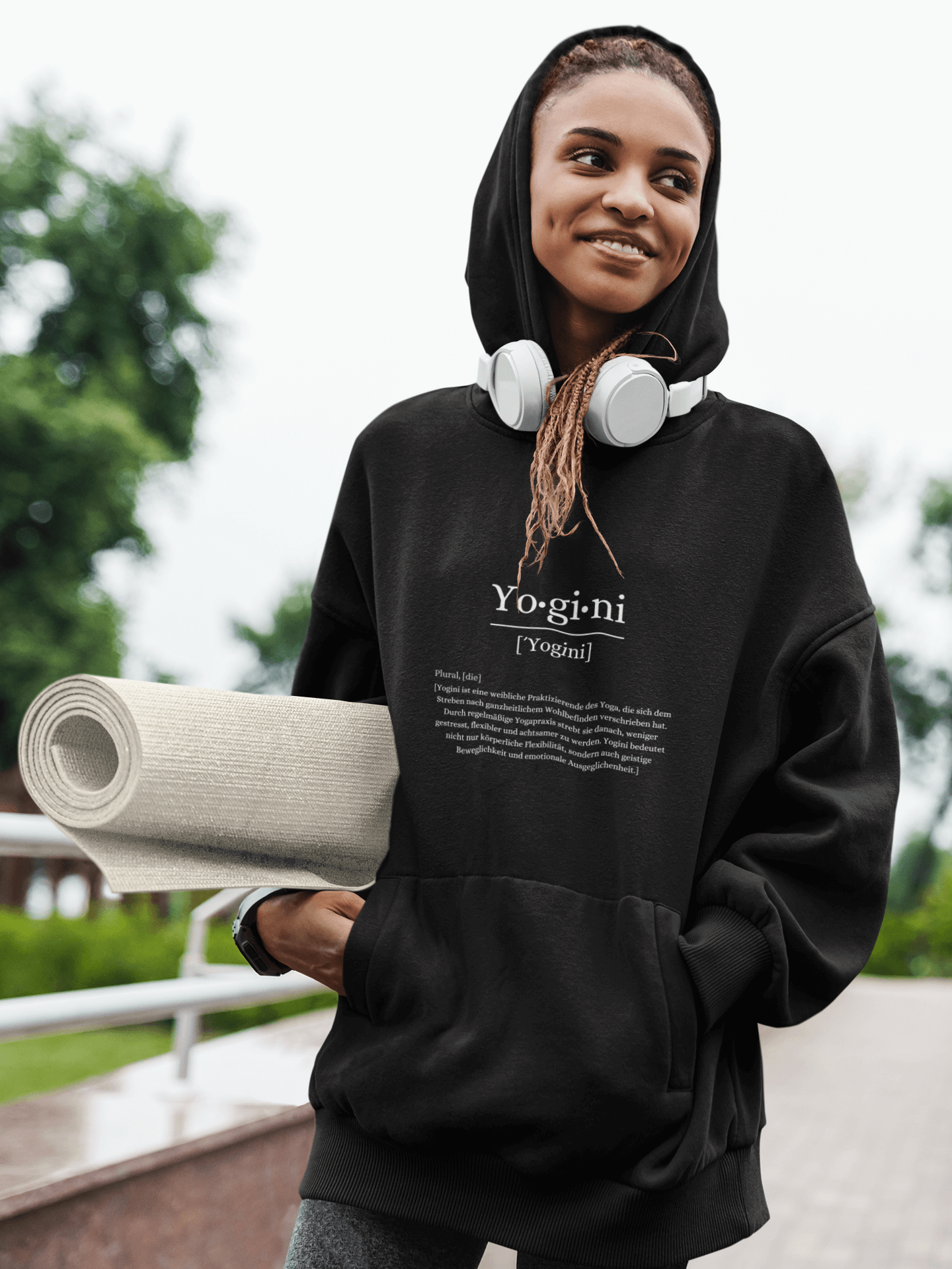 Damen Kapuzenpullover Yogini Definition