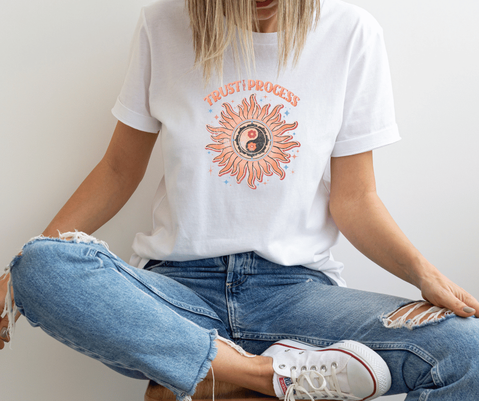 Yinyang tshirt mit Sonne spirituelle Kleidung