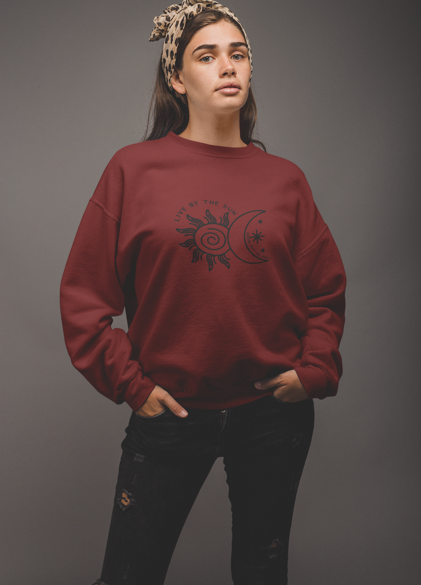 Damen Pullover Sonne mond