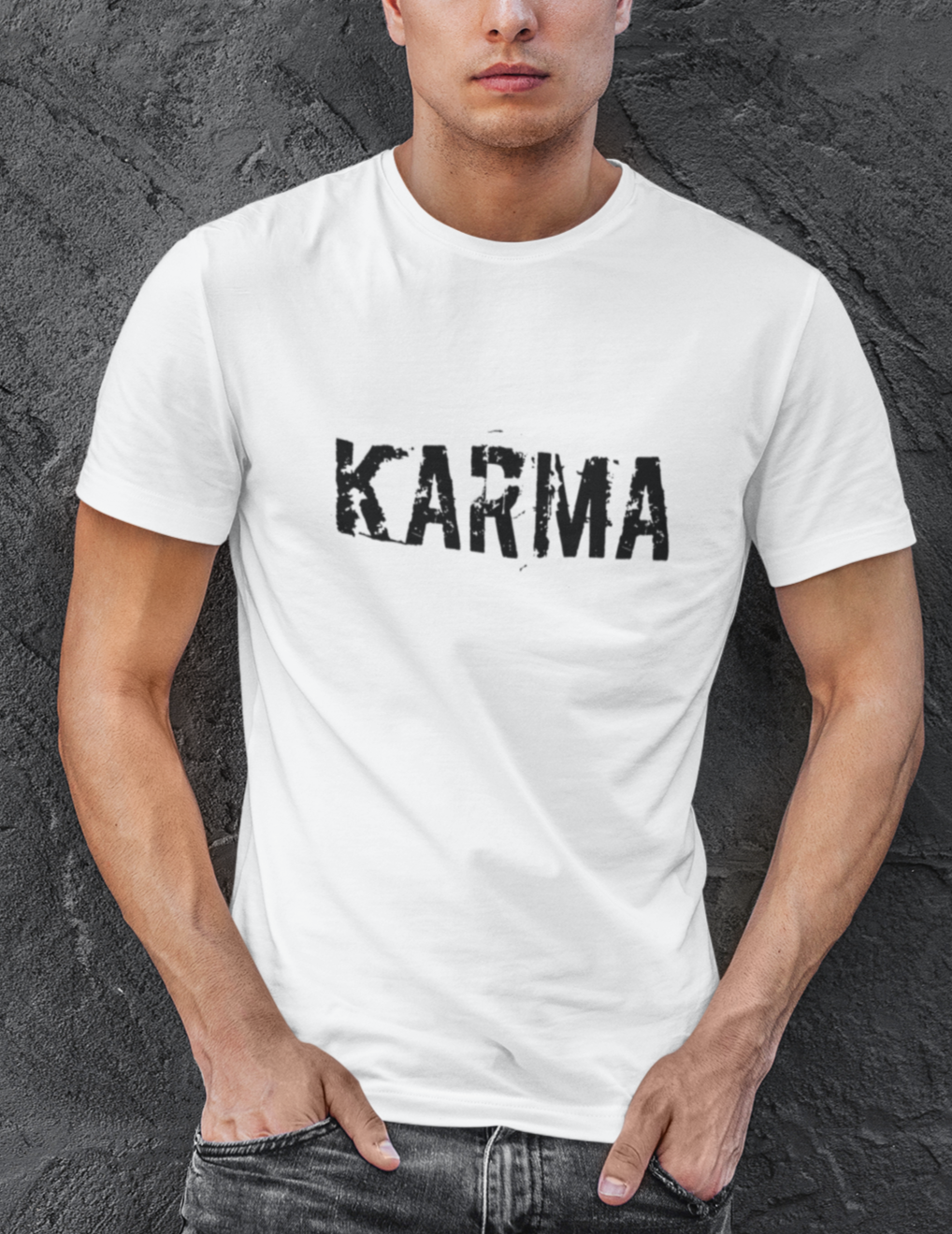 Stylisches Bio T-Shirt Herren KARMA Weiß