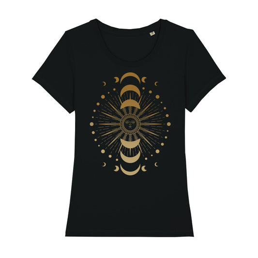 Sonne mond Damen Tshirt Bio baumwolle