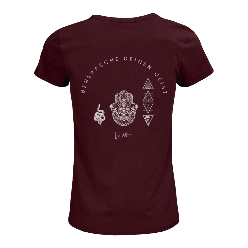 Damen Tshirt Buddha Spruch und Symbole 