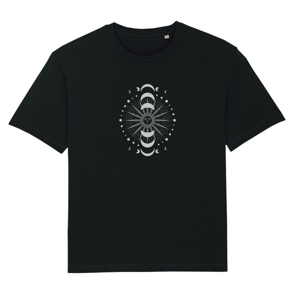 Oversize T-Shirt schwarz Sonne Mond