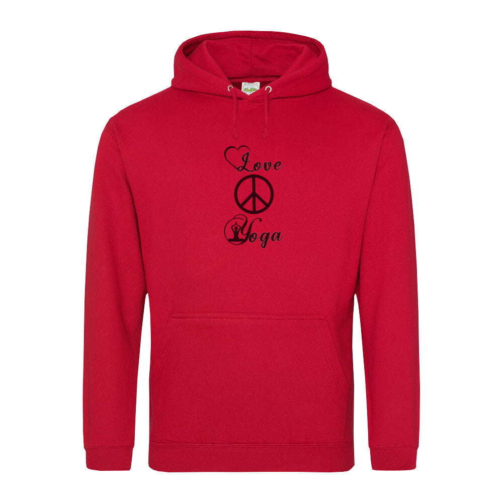 Yoga Hoodie rot Love Peace 