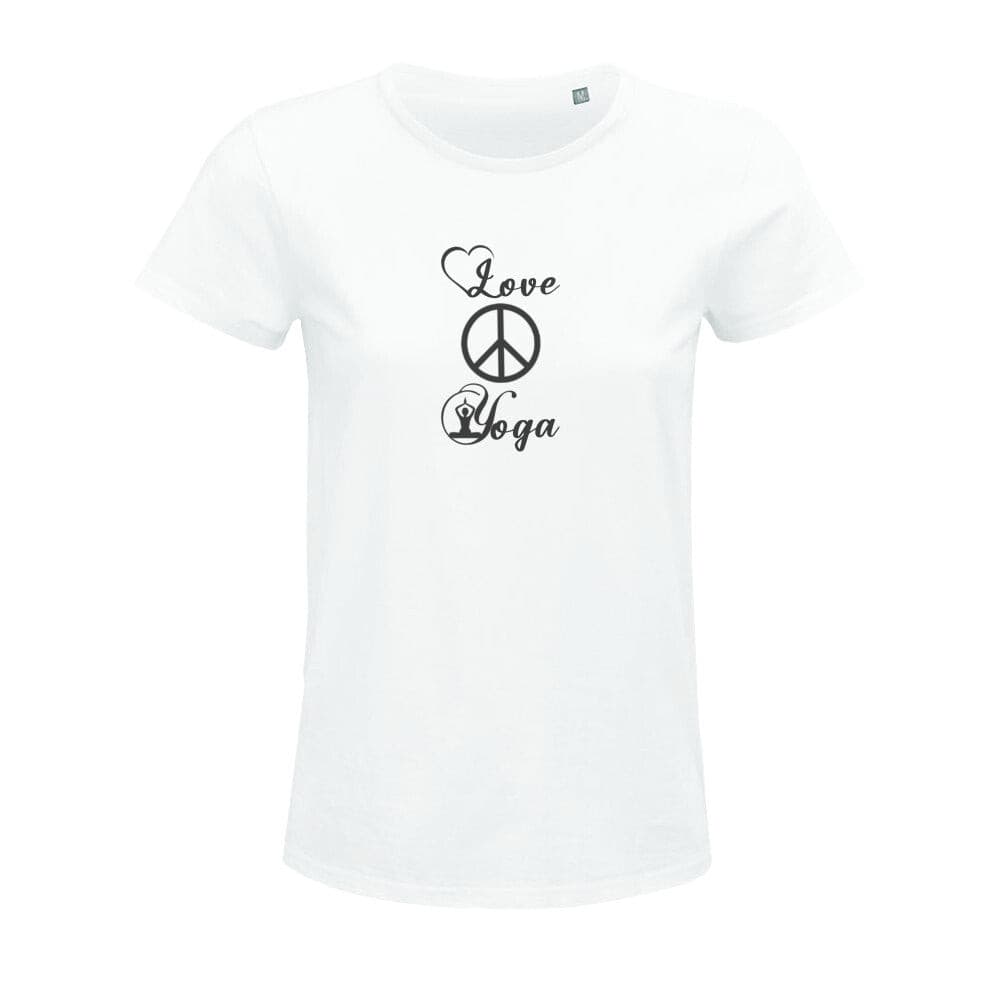 Bio Damen Shirt love peace yoga