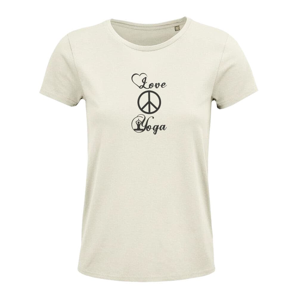 Bio Baumwolle Damen Tshirt Love peace yoga