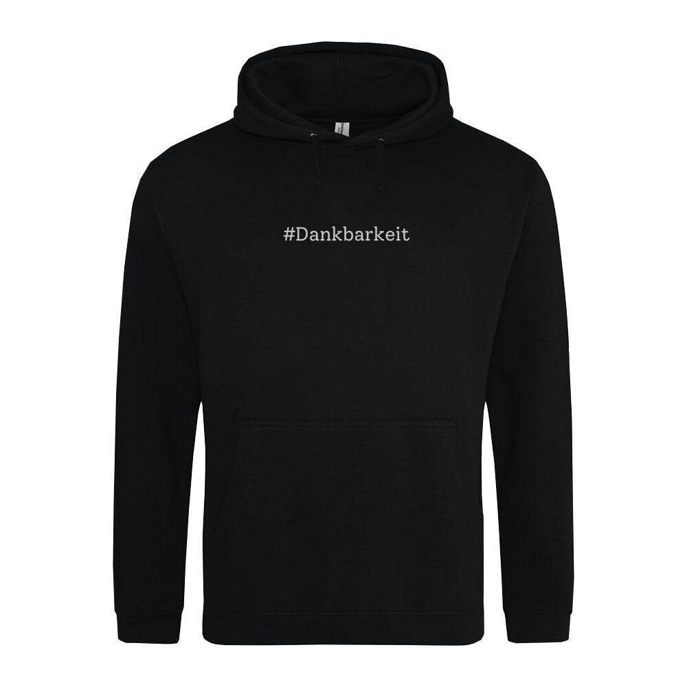 Hoodie schwarz Dankbarkeit vegan