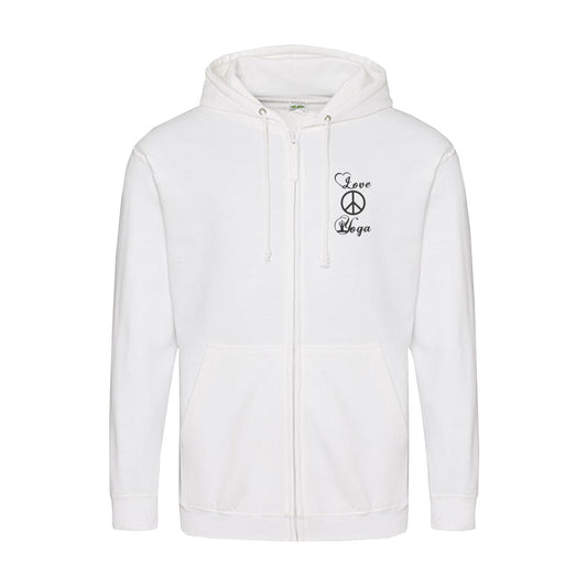 Zipper Hoodie Weiß Peace Love