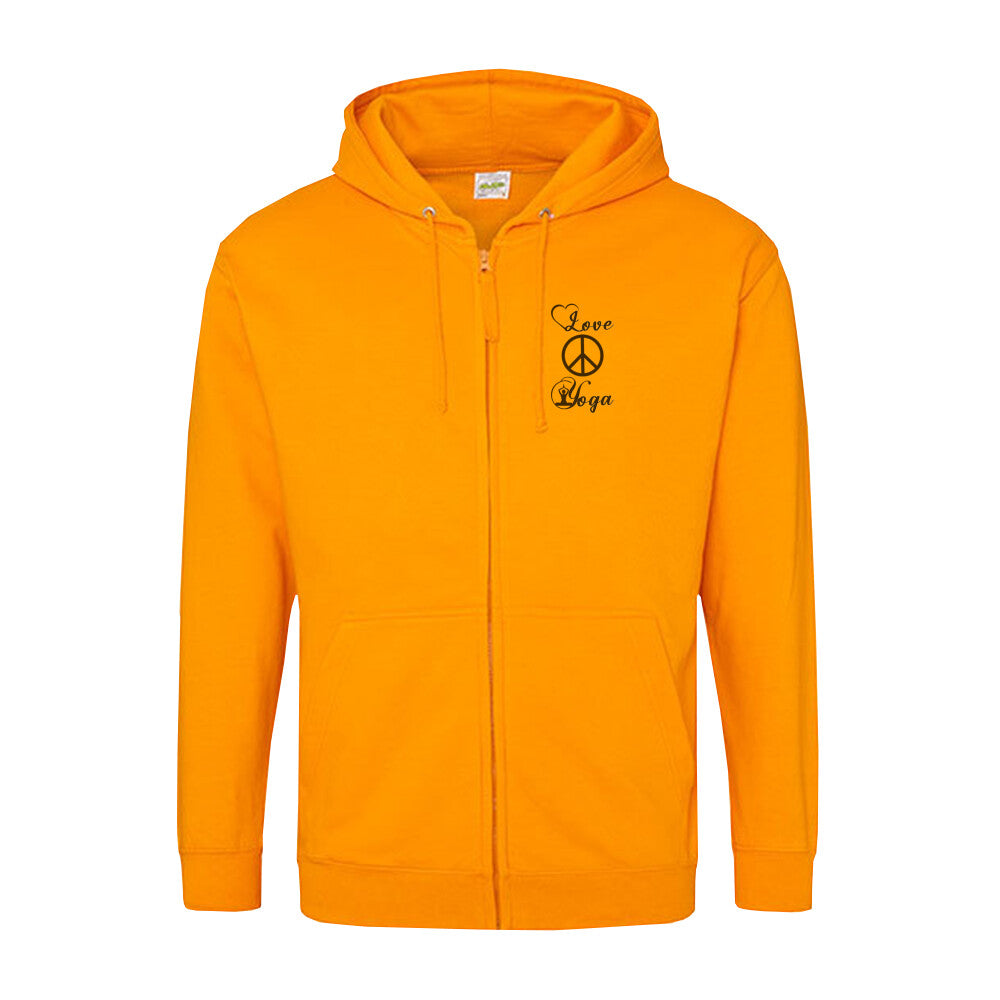 Zipper Hoodie Orange Peace Love