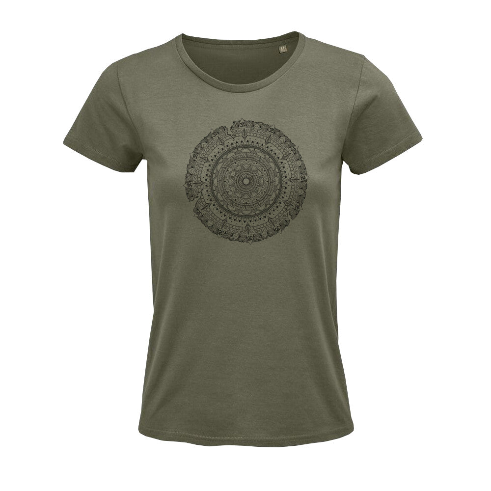 gebrochenes Mandala mit om symbol Damen Tshirt