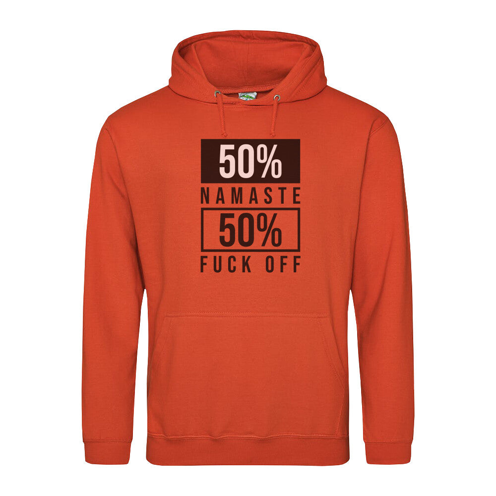 Yoga Hoodie vegan Fuck Off orange