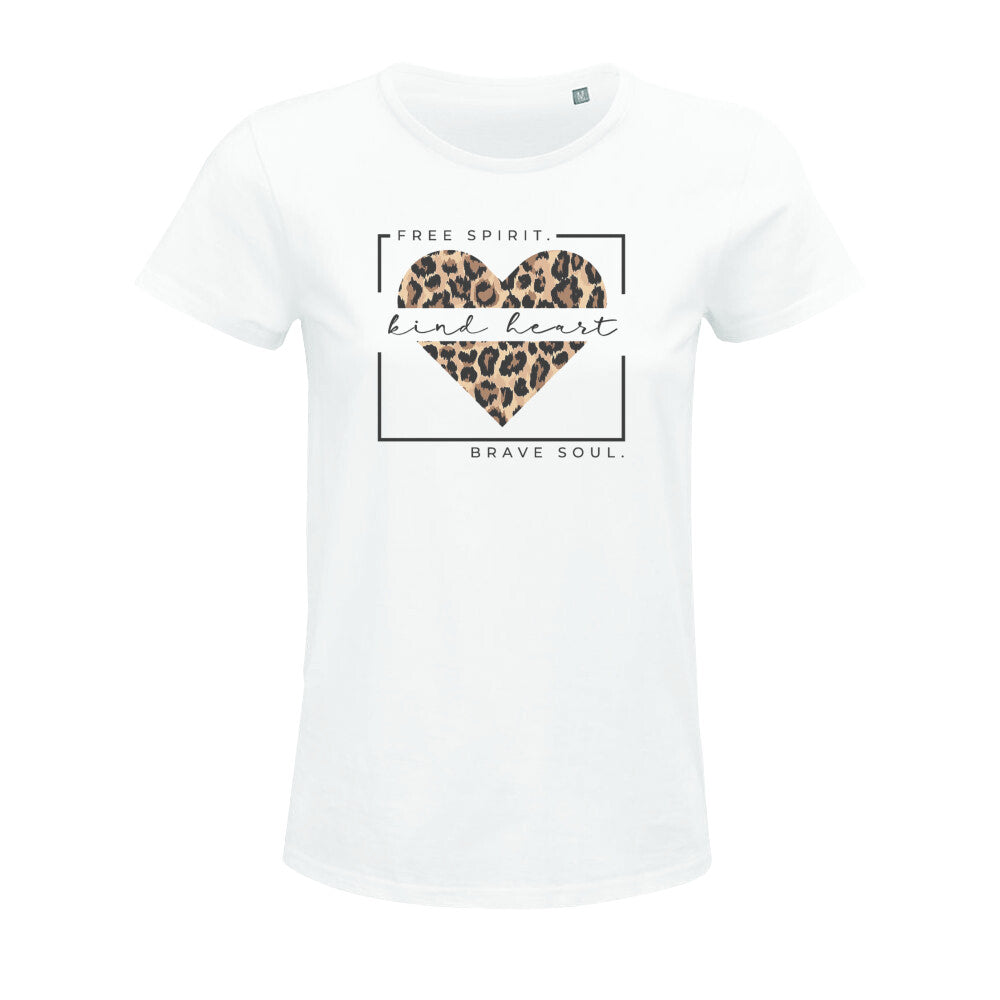 T-Shirt Leopard Optik Herz Bio Baumwolle tshirt