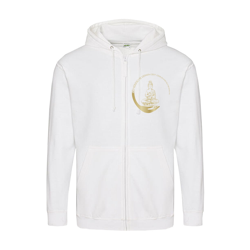 Zipper Hoodie Weiß Buddha