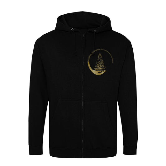 Zipper Hoodie Schwarz Buddha