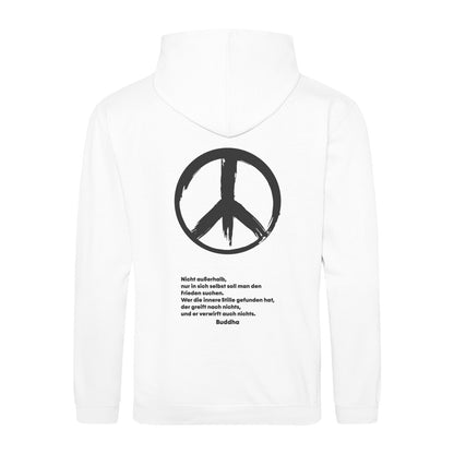 Zipper Hoodie Weiß Peace 