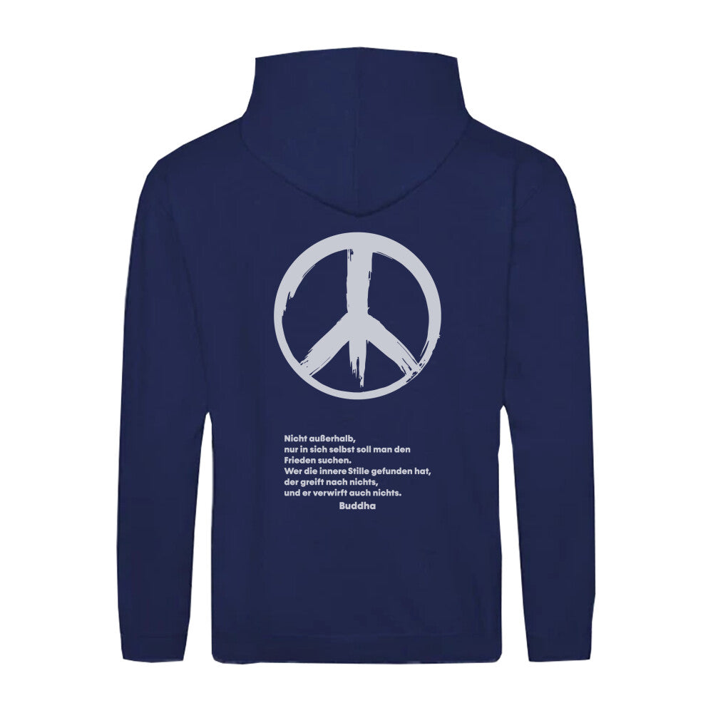 Zipper Hoodie Navy Peace