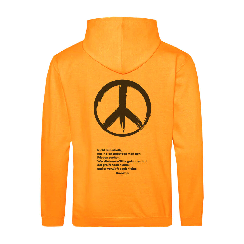 Zipper Hoodie Orange Peace vegan