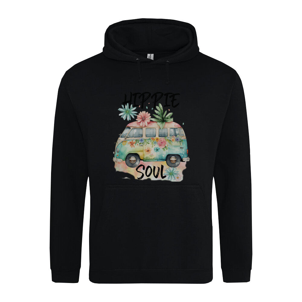 Stilvoller Hoodie Schwarz Hippie Soul