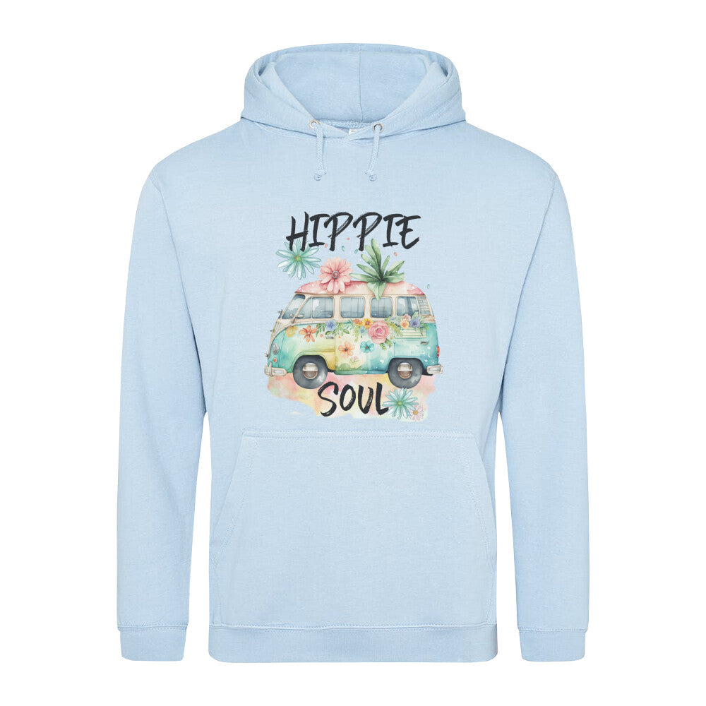 Stilvoller Hoodie Babyblau Hippie Soul