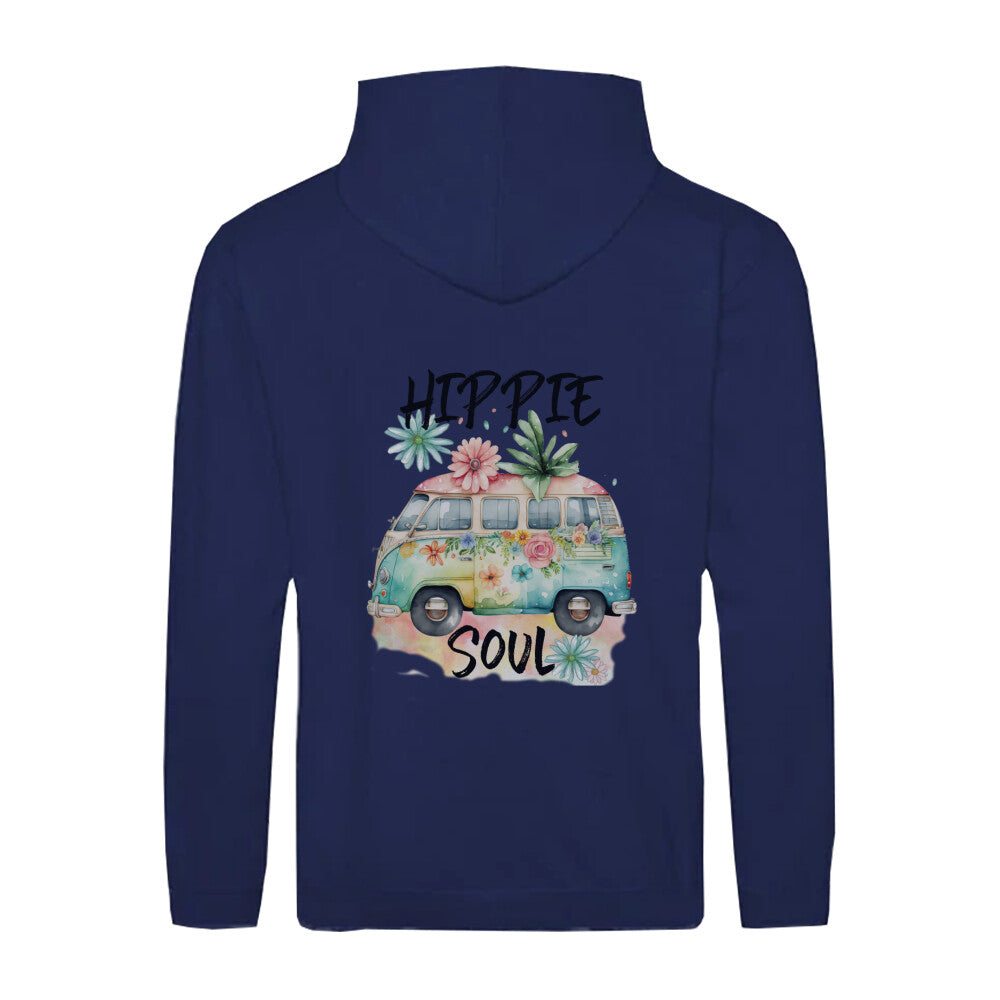 Zipper Hoodie Navy Hippie Soul