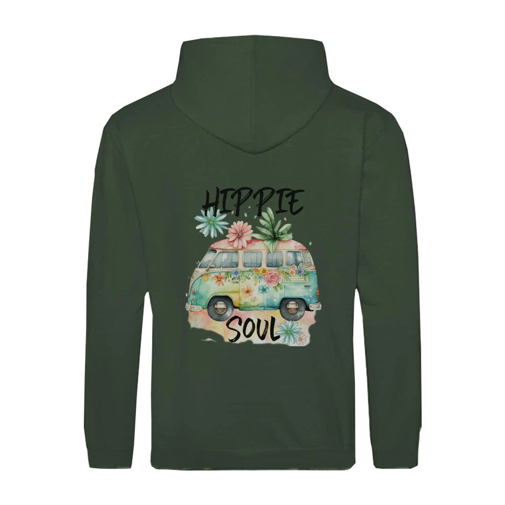 Stilvoller Zipper Hoodie Green Hippie Soul