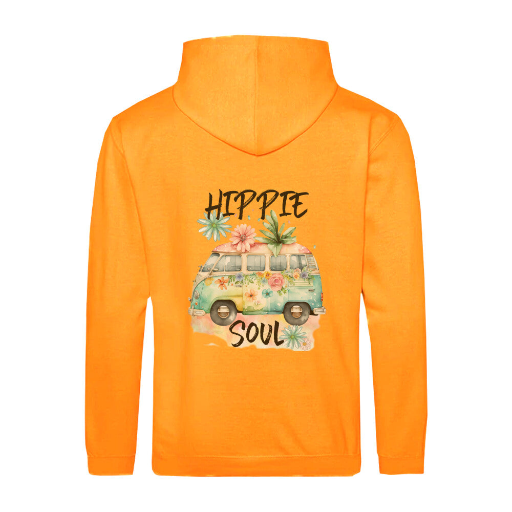 Stilvoller Zipper Hoodie Orange Hippie Soul