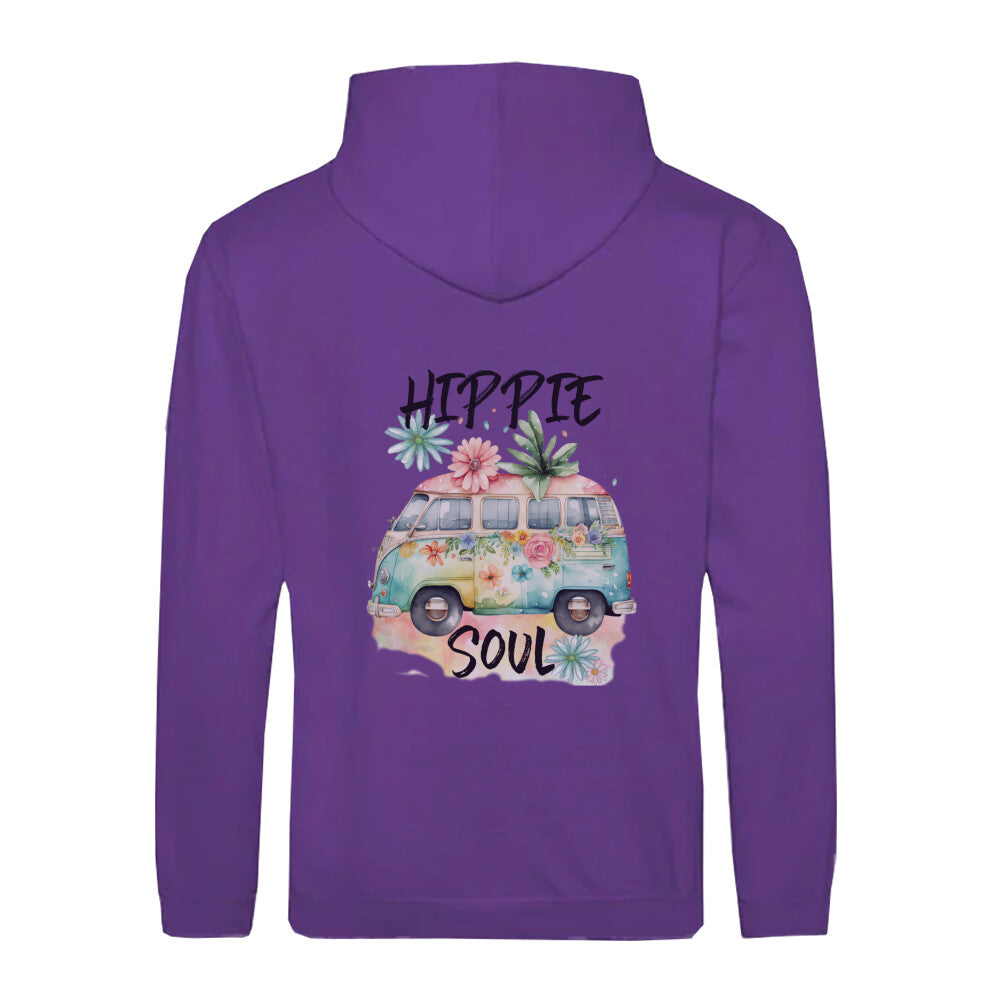 Stilvoller Zipper Hoodie Purple Hippie Soul