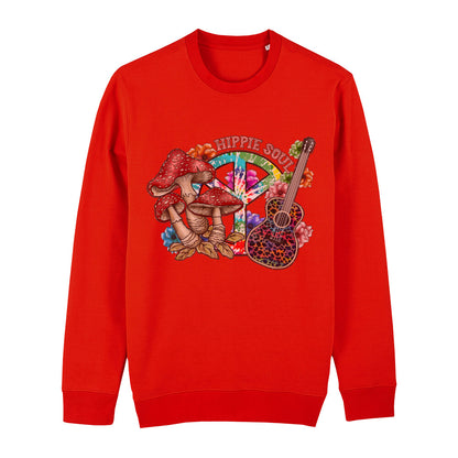 Hippie Premium organic sweatshirt mit Pilz Gitarre und peace symbol