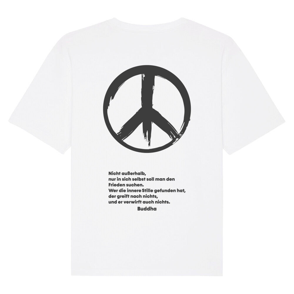 Stilvolles weißes Bio Oversize T-Shirt Peace 