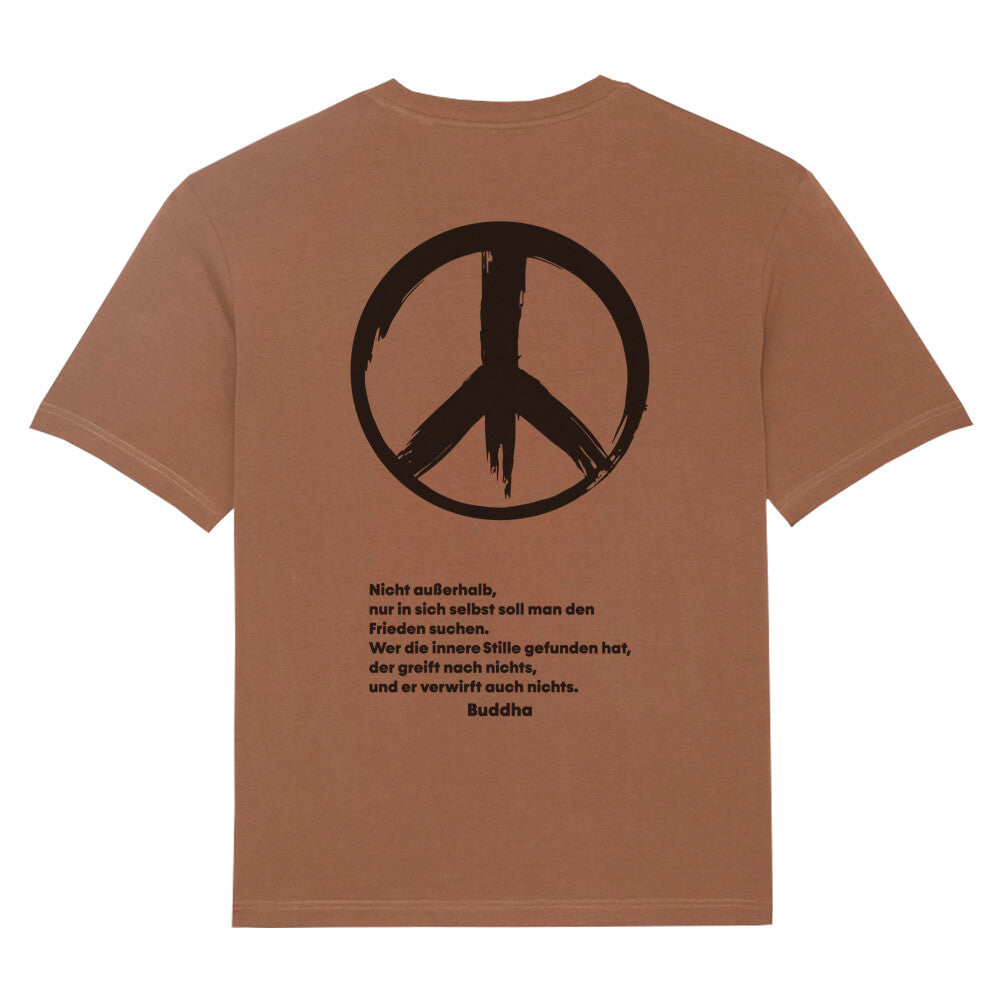 Stilvolles braun Bio Oversize T-Shirt Peace 