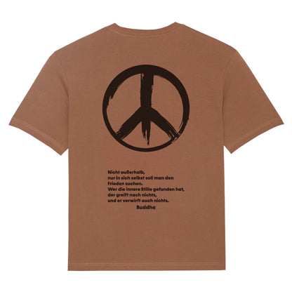 Stilvolles braun Bio Oversize T-Shirt Peace 