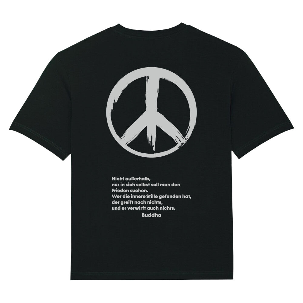 Stilvolles schwarz Bio Oversize T-Shirt Peace 