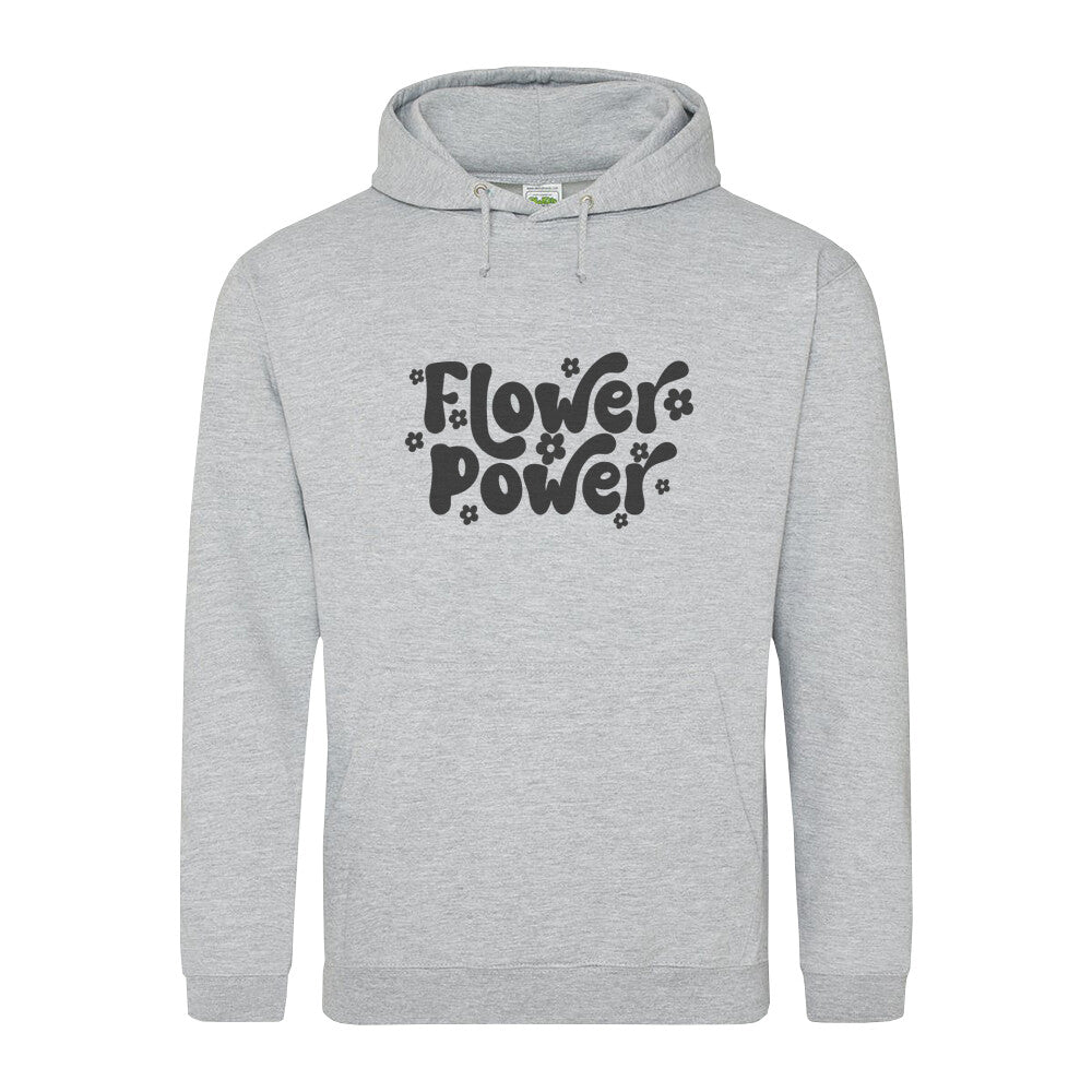 Stilvoller Flower Power Hoodie grau