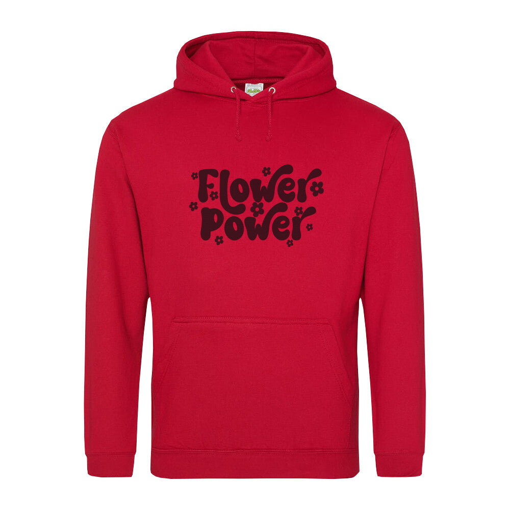 Stilvoller Flower Power Hoodie rot