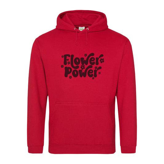 Stilvoller Flower Power Hoodie rot