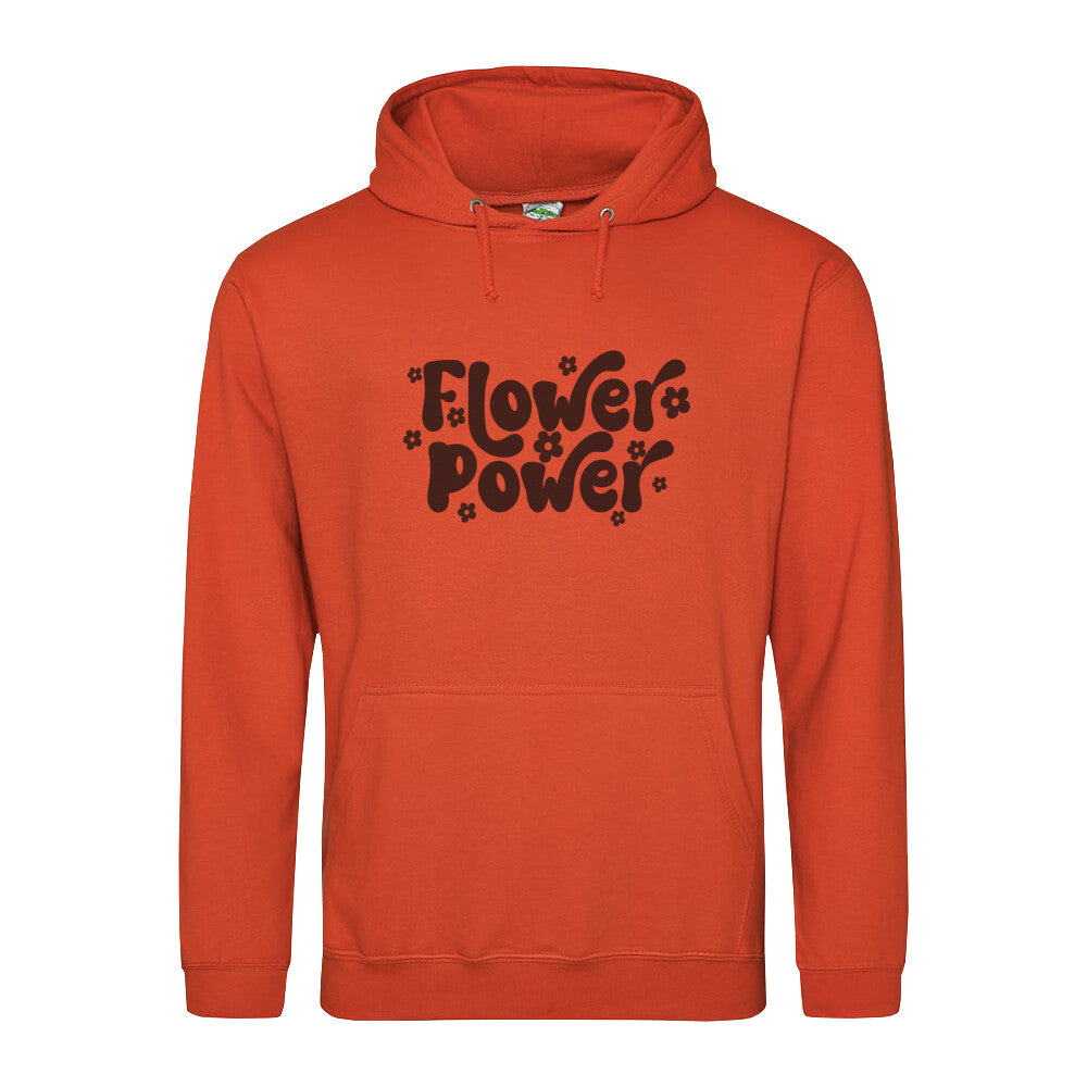 Stilvoller Flower Power Hoodie Orange