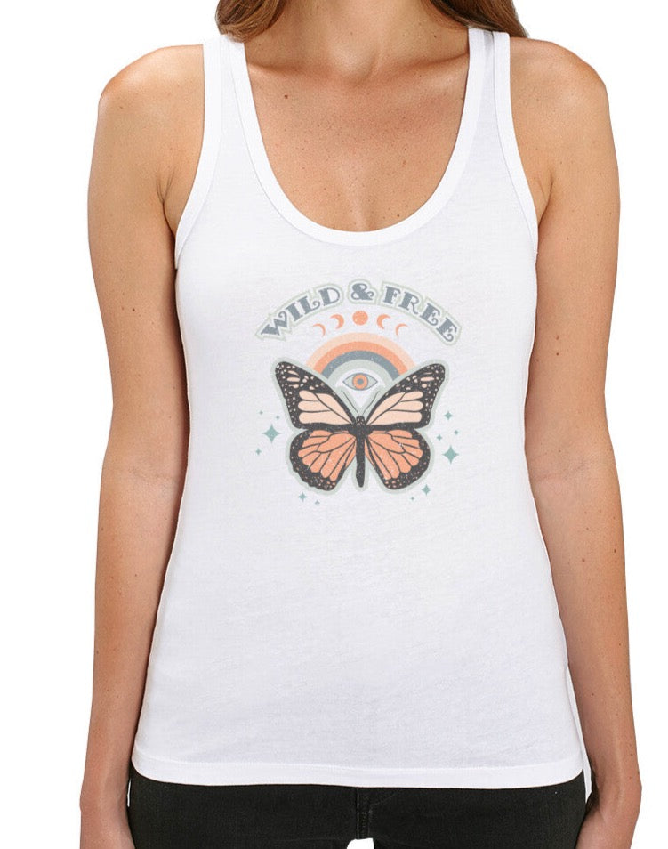 boho tanktop mit Schmetterling