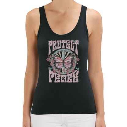 Bio Tanktop Peace Boho style Schwarz