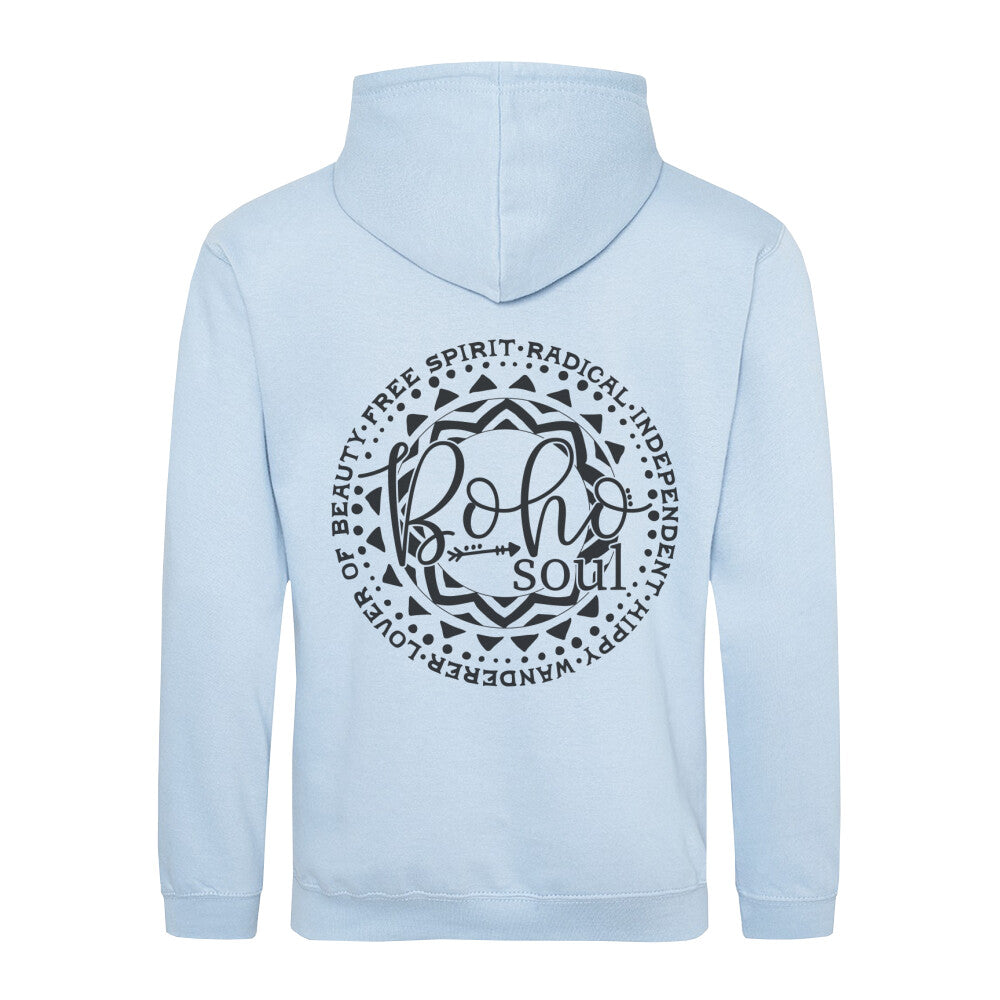 Stylischer Hoodie Boho Style Babyblau nachhaltig vegan