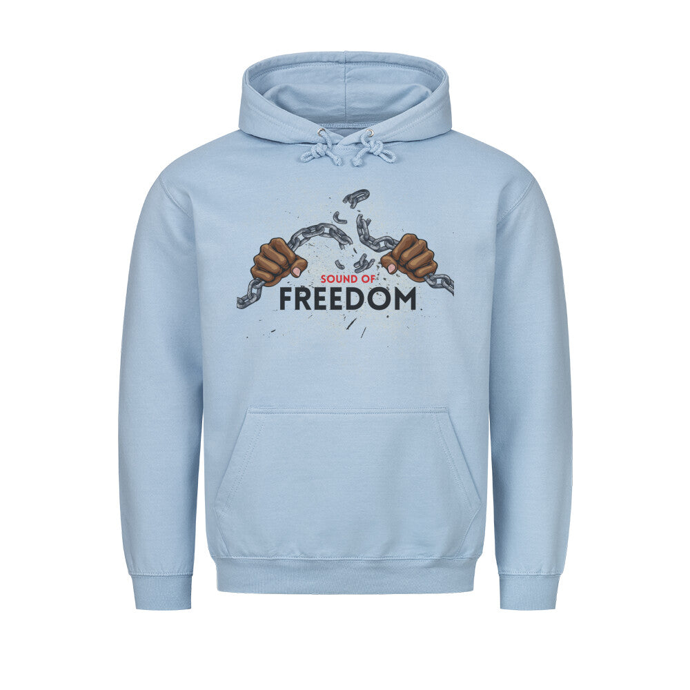 Stylischer Hoodie Sound of Freedom Skyblue