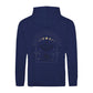 Stylische vegane Kapuzenjacke Navy Spirituelles Design Magic