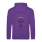 Stylische vegane Kapuzenjacke Lila Spirituelles Design Magic
