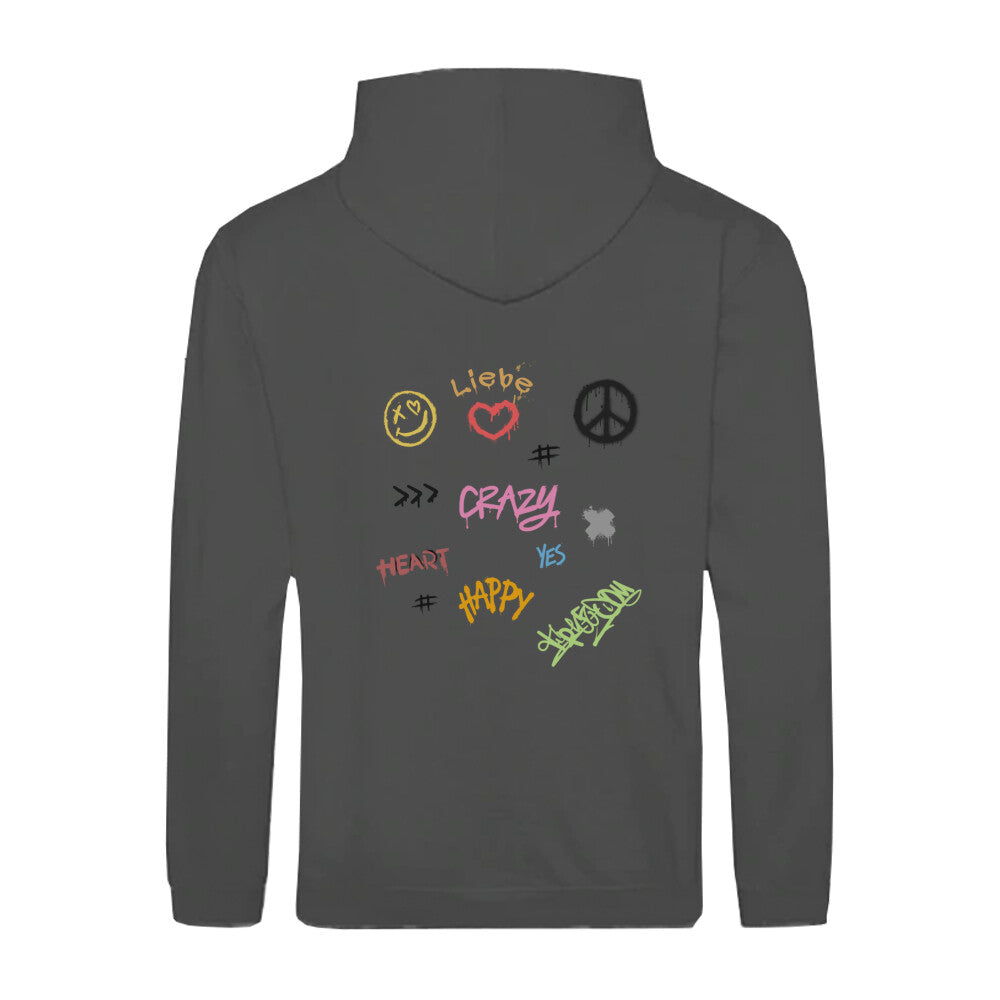 Stylische vegane Kapuzenjacke Steel Grey lässiges Design Crazy Happy