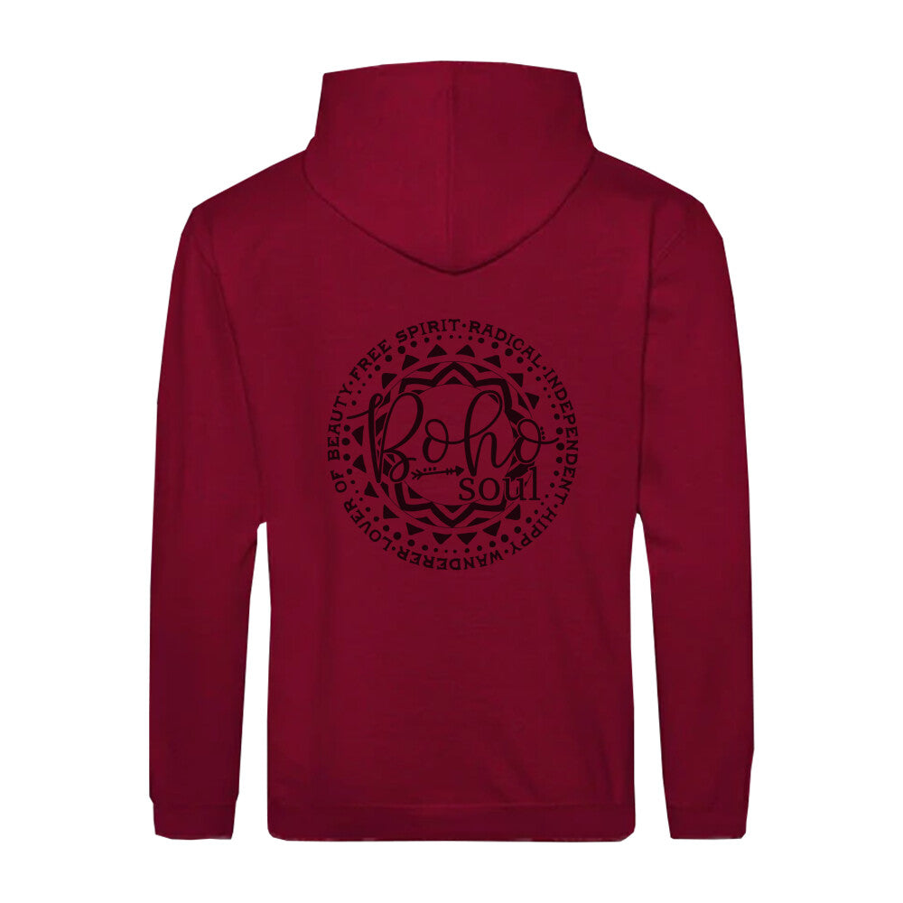 Vegane stylischer Kapuzenjacke Burgundy Boho Soul