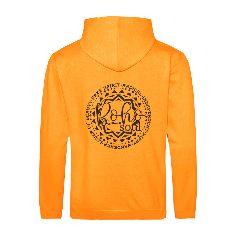 Vegane stylischer Kapuzenjacke Orange Boho Soul