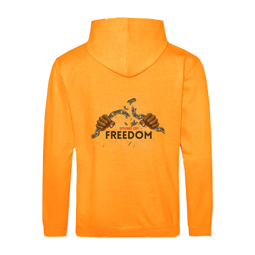 Nachhaltige Vegane Kapuzenjacke Orange Sound of Freedom