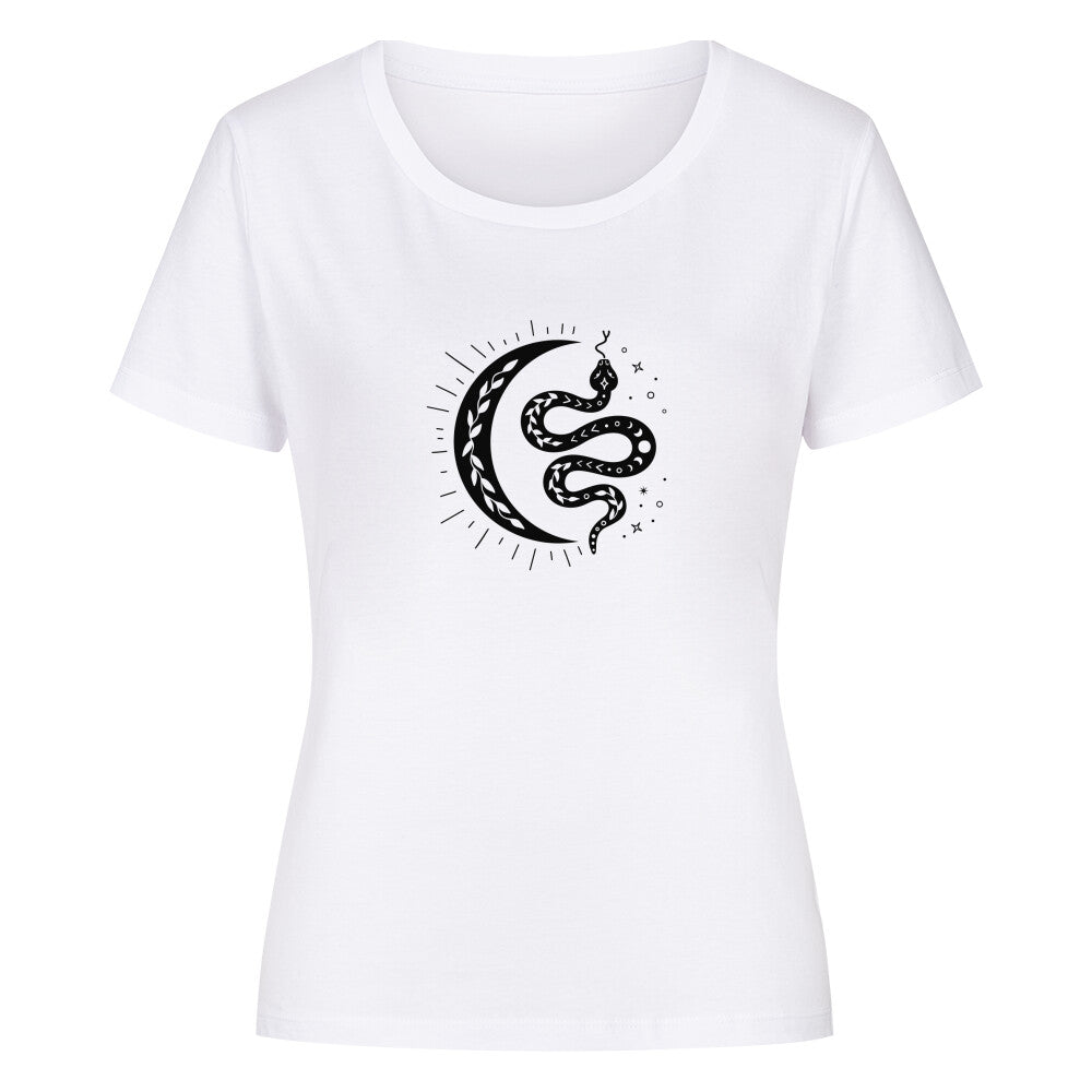 boho style schlangen bio tshirt Halbmond