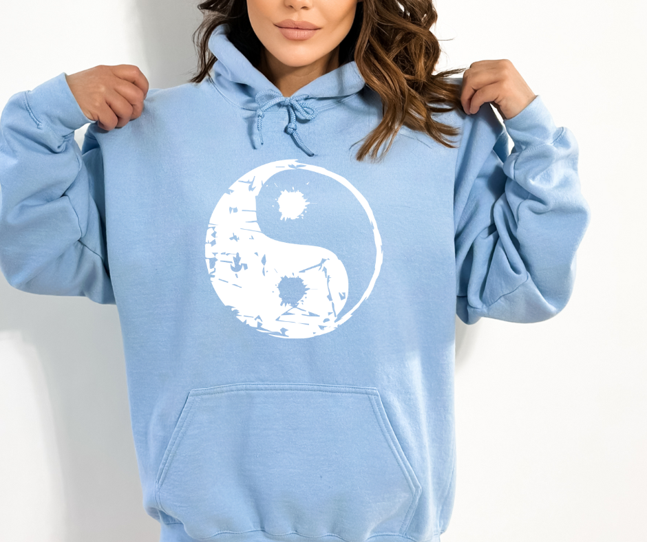 Hellblau Hoodie Pullover yin yang